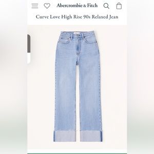 Abercrombie & Fitch Curve Love 90s Relaxed Jean w Cuff Hem